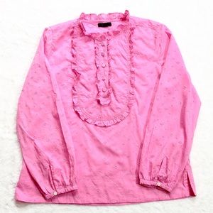 J. Crew Ruffle Front Eyelet Blouse